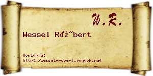Wessel Róbert névjegykártya